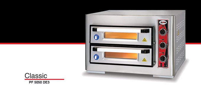 GMG PF 5050 DE3 Pizza Fırını-Çift Katlı-380 V-iç Ölçüsü 50x50 cm