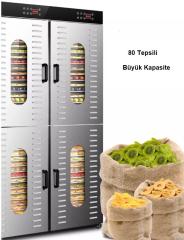 Dalle LT-023 Paslanmaz Çelik Gıda ve Meyve Kurutma Makinesi 80 Tepsili