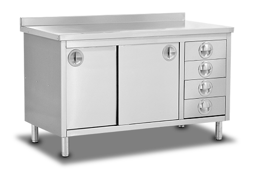 Çalışma Tezgahı Dolaplı Ara Raflı Çekmeceli Sürgü Kapaklı - 190*60*85 Ölçülerinde