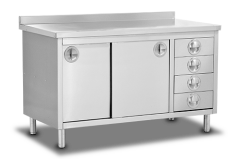 Çalışma Tezgahı Dolaplı Ara Raflı Çekmeceli Sürgü Kapaklı - 190*60*85 Ölçülerinde