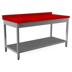 Polietilen Tablalı Çalışma Tezgahı Alt Tablalı  140*60*85 Ölçülerinde 4 Cm Kalınlık