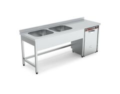 Çift Evyeli Bulaşık Yıkama Makinası Hazneli Çalışma Tezgahı - 190*60*85 Ölçülerinde